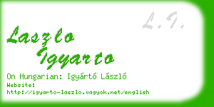 laszlo igyarto business card